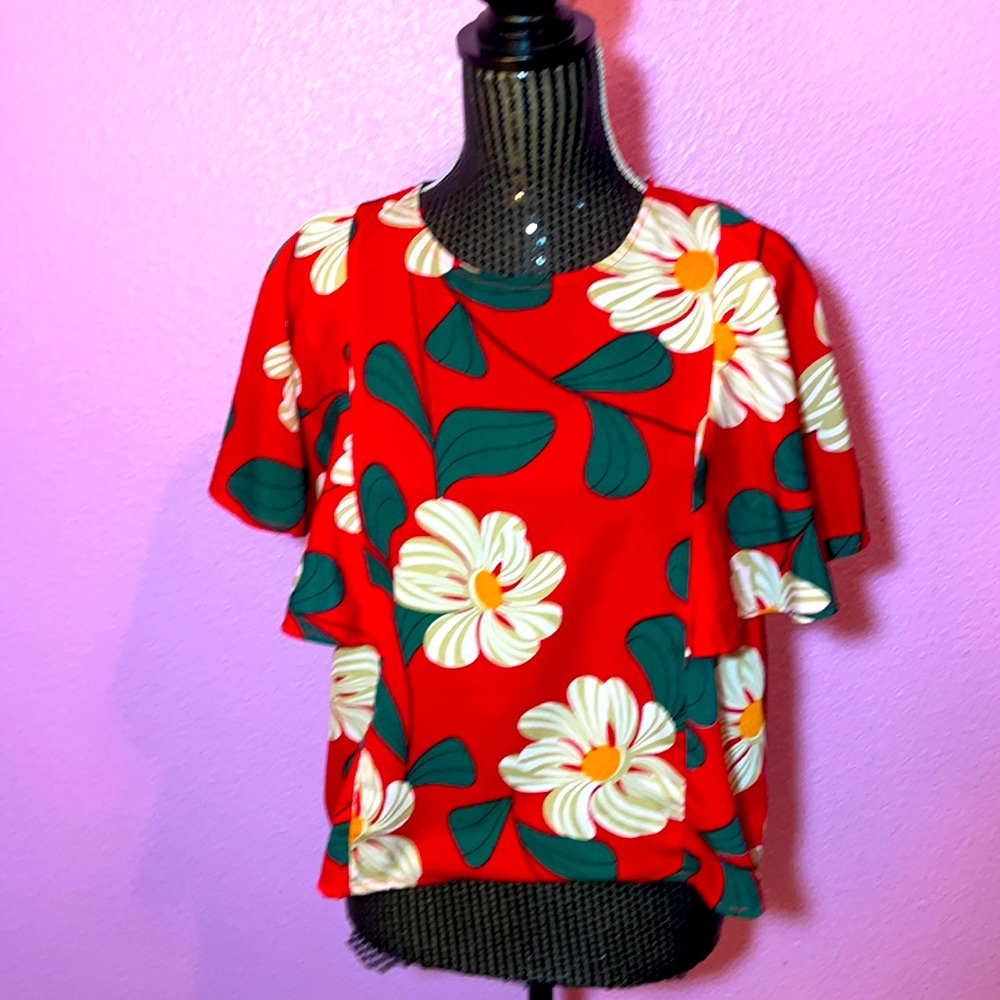 Petal Roz Super Cute Red Flowery Top